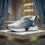 Gao Chao mens white and blue chunky streetwear sneakers (4)