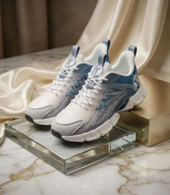 Gao Chao mens white and blue chunky streetwear sneakers (5)