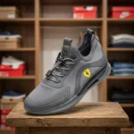 Grey Ferrari casual mens sneakers with yellow logo (3)