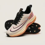 IGOX mens beige running sneakers with pink and orange details (3)