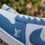 Louis Vuitton light blue suede and white leather lowtop sneaker (3)