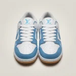 Louis Vuitton light blue suede and white leather lowtop sneaker (5)