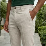 Men's Premium Beige Tailored Linen Trousers (2)