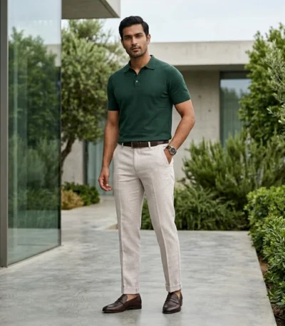 Men's Premium Beige Tailored Linen Trousers (3)