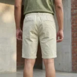 Men's beige casual drawstring shorts (2)