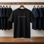 Men's black relaxed fit t shirt with It's coffee time text (2)