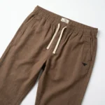 Men's brown textured casual drawstring pant (6)