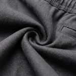 Men's charcoal grey casual half pants with drawstring (4)