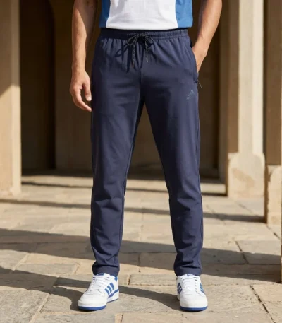 Men's navy blue track pants with drawstring (2)