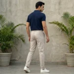 Men's premium beige drawstring tapered trousers (1)