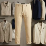 Men's premium beige linen trousers (3)