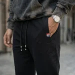 Men's premium black solid jogger pants (2)