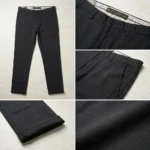 Men's premium charcoal grey tailored formal trousers with cuffed hem (1)