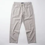 Men's premium light grey textured casual trousers (4)