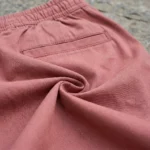 Men's premium solid coral casual half pants with drawstring waist (1)