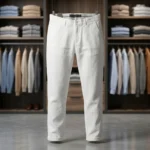 Men's premium white tailored linen trousers for smart casual wear (3)