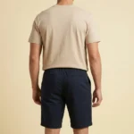 Mens solid navy blue casual chino shorts (2)