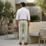 Men's tailored sage green trousers (1)