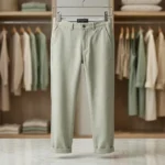 Men's tailored sage green trousers (2)