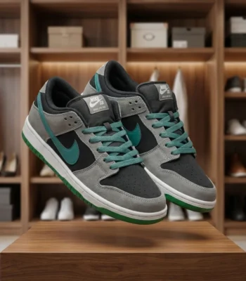 Nike SB Dunk Low grey black and teal suede sneaker (1)