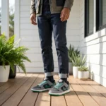 Nike SB Dunk Low grey black and teal suede sneaker (4)