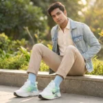 Nike mens white and mint green chunky tech sneakers with dial lacing (1)