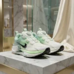 Nike mens white and mint green chunky tech sneakers with dial lacing (3)