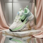 Nike mens white and mint green chunky tech sneakers with dial lacing (4)