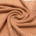 Peach ribbed knit sleeveless women's top with V neck and metallic shimmer (1)