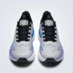 Poly Armor gradient mesh running shoes in blue and purple on a marble display block (3)