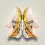 White and yellow gradient chunky running shoes with mesh upper (2)