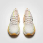 White and yellow gradient chunky running shoes with mesh upper (3)
