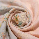 Women's pastel pink floral embroidered semi sheer shirt with collar (1)