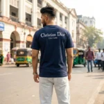 avy blue crew neck men's t shirt with a small chest print (2)