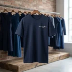 avy blue crew neck men's t shirt with a small chest print (3)