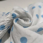 casual white and blue polka dot smocked top (1)