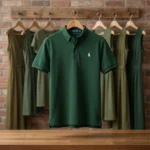 classic dark green short sleeve polo t shirt for men (2)