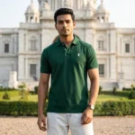 classic dark green short sleeve polo t shirt for men (3)