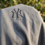 grey oversized round neck t shirt with subtle chest logo and large NY back graphic (2)