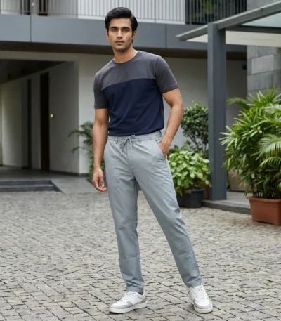 light grey casual drawstring trousers (2)
