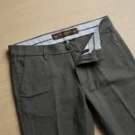 man wearing slim fit grey cuffed trousers (5)