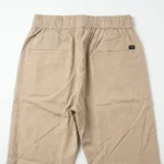 men's beige relaxed fit drawstring pants in a textured fabric (7)
