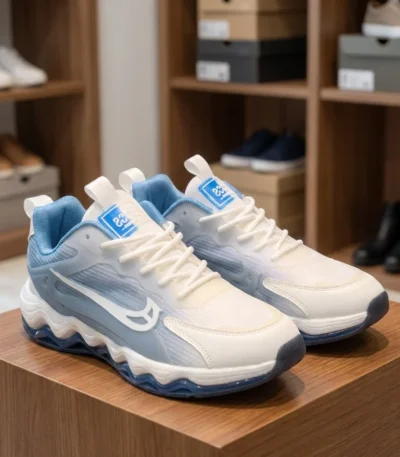 mens white and blue chunky streetwear sneakers (3)
