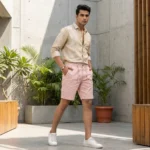 pink casual half pant (1)
