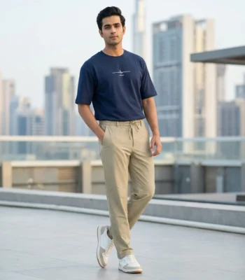 premium beige drawstring trousers (2)