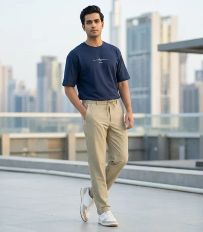premium beige drawstring trousers (2)