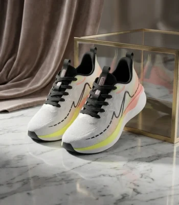 white mesh running shoes with black laces (1)