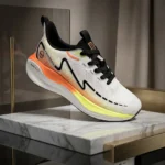white mesh running shoes with black laces (3)