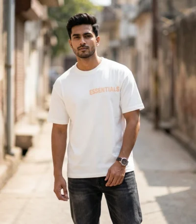 white oversized drop shoulder t shirt (2)