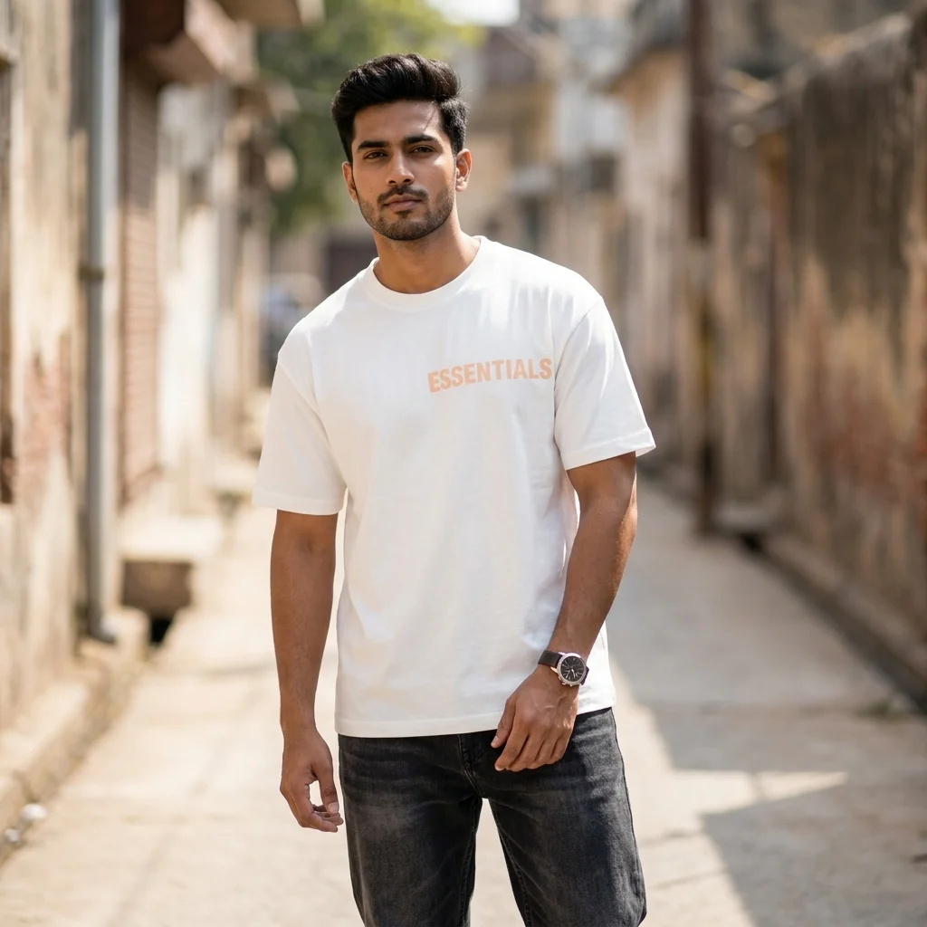 white oversized drop shoulder t shirt (2)